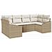 Set Divani da Giardino 6 Pezzi con Cuscini in Rattan Poliestere Beige - Foto miniatura 1