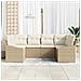 Set Divani da Giardino 6 Pezzi con Cuscini in Rattan Poliestere Beige - Foto miniatura 3