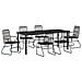 Set da pranzo da giardino 7 pezzi nero rattan PVC - Foto miniatura 1