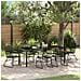 Set da pranzo da giardino 7 pezzi nero rattan PVC - Foto miniatura 2