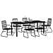 Set da pranzo da giardino 7 pezzi nero rattan PVC - Foto miniatura 3