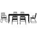 Set da pranzo da giardino 7 pezzi nero rattan PVC - Foto miniatura 7
