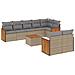 Set Divano da Giardino 9 pz con Cuscini Beige in Polyrattan - Foto miniatura 1