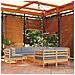 Set Divani da Giardino 10 pz con Cuscini Grigi Massello di Pino - Foto miniatura 2