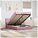 Struttura Letto Pouf con Materasso Rosa 140x190 cm in Velluto - Foto miniatura 2