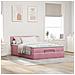 Struttura Letto Pouf con Materasso Rosa 140x190 cm in Velluto - Foto miniatura 3