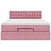 Struttura Letto Pouf con Materasso Rosa 140x190 cm in Velluto - Foto miniatura 7