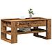 Tavolino da caffè in legno antico 102x55x45 cm in legno ingegnerizzato - Foto miniatura 3