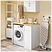 Mobile Lavatrice Armadio Con Cesto E Cassetto, In Legno, Colore Bianco - Foto miniatura 2