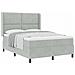 Letto a molle con testiera Grigio chiaro 140 x 190 cm Velluto - Foto miniatura 3