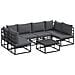 Set Divano da Giardino con cuscino 7 pcs Nero Alluminio - Foto miniatura 1