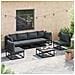 Set Divano da Giardino con cuscino 7 pcs Nero Alluminio - Foto miniatura 5