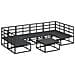 Set Divano da Giardino con cuscino 7 pcs Nero Alluminio - Foto miniatura 7