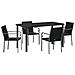 Set da Pranzo per Giardino 5 pcs Nero Poly Rattan - Foto miniatura 1