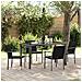 Set da Pranzo per Giardino 5 pcs Nero Poly Rattan - Foto miniatura 2
