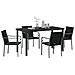 Set da Pranzo per Giardino 5 pcs Nero Poly Rattan - Foto miniatura 3