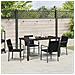 Set da Pranzo per Giardino 5 pcs Nero Poly Rattan - Foto miniatura 4