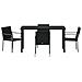 Set da Pranzo per Giardino 5 pcs Nero Poly Rattan - Foto miniatura 7