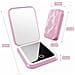 Specchio Per Trucco Led Ricaricabile Con Ingrandimento 3x - Specchio Da Viaggio Portatile Pink - Foto miniatura 5