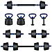 Set Manubri e Bilanciere 2-in-1 30kg Nero e Blu - Foto miniatura 1