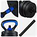 Set Manubri e Bilanciere 2-in-1 30kg Nero e Blu - Foto miniatura 8