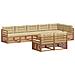 Set di divani da esterno con cuscino 8 pcs Naturale e Beige - Foto miniatura 1