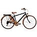 Bici Misura 28 Linea Retro Bicicletta Uomo Retro6vu Con Cambio 6v Completa Di Accessori Con Luci A Led Finiture Marroni - 47 Nero Opaco Marrone - Foto miniatura 1
