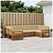 Set di divani da esterno con cuscino 6 pcs Naturale e Beige - Foto miniatura 2