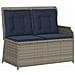 Panchina da giardino con cuscino Grigio e Blu Navy polyrattan - Foto miniatura 1