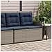 Panchina da giardino con cuscino Grigio e Blu Navy polyrattan - Foto miniatura 3