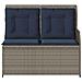 Panchina da giardino con cuscino Grigio e Blu Navy polyrattan - Foto miniatura 4
