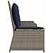 Panchina da giardino con cuscino Grigio e Blu Navy polyrattan - Foto miniatura 5