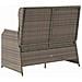 Panchina da giardino con cuscino Grigio e Blu Navy polyrattan - Foto miniatura 6