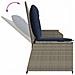 Panchina da giardino con cuscino Grigio e Blu Navy polyrattan - Foto miniatura 8
