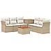 Set di divani 8 pz Beige e Bianco Crema - Foto miniatura 1