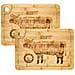 2x Taglieri 33x23cm Con Scanalatura Per Succo 20mm Di Spessore Bambù - Foto miniatura 1