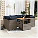 Set Divani Da Giardino 7 Pz Con Cuscini Grigio In Polyrattan - Foto miniatura 1