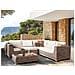 Divano Angolare Da Giardino Con Pouf 5 Posti Rinella Rattan Grigio - Foto miniatura 1