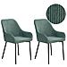 Set Di 2 Sedie Da Pranzo Loverna Velluto A Coste Verde - Foto miniatura 3