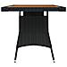 Lusso Casadino -  Tavolo Giardino Nero 130x70x72cm Polyrattan E Massello D'acacia - Foto miniatura 3