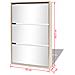 Lusso Casadino -  Scarpiera Con 3 Ripiani E Specchio Colore Rovere 63x17x102,5 Cm - Foto miniatura 5