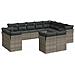 Lusso Casadino -  Set Divani Da Giardino 12 Pz Con Cuscini Grigio In Polyrattan - Foto miniatura 1