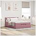 Struttura Letto Pouf con Materasso Rosa 140x190 cm in Velluto - Foto miniatura 4