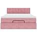 Struttura Letto Pouf con Materasso Rosa 140x190 cm in Velluto - Foto miniatura 6