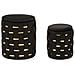 Set Di 2 Pouf Mf872 - Nero - Poliestere - 37x37x42 Cm - Foto miniatura 1