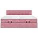 Struttura Letto Pouf con Materassi Rosa 200x200 cm Velluto - Foto miniatura 7