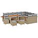 Set Divano da Giardino con cuscino 13 pcs Beige Poly Rattan - Foto miniatura 1