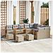 Set Divano da Giardino con cuscino 13 pcs Beige Poly Rattan - Foto miniatura 2