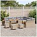 Set Divano da Giardino con cuscino 13 pcs Beige Poly Rattan - Foto miniatura 3