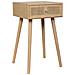 Comodino In Mdf E Rattan, 1 Cassetto, Marrone, 40x36x70 Cm - Foto miniatura 1